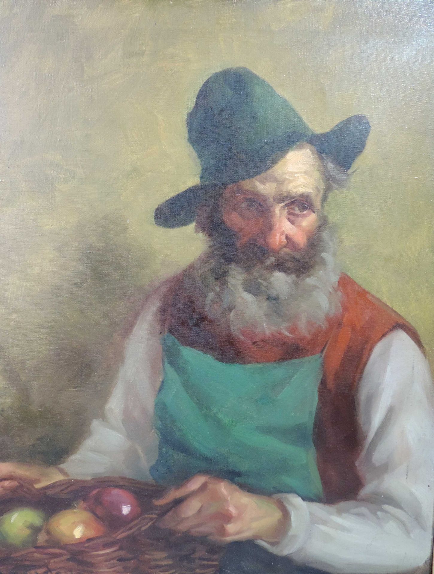 Wladimir MAGIDEY (1881 - ?). "Obstverkäufer".60,5 cm x 50,5 cm. Gemälde, Öl auf Leinwand. Unten