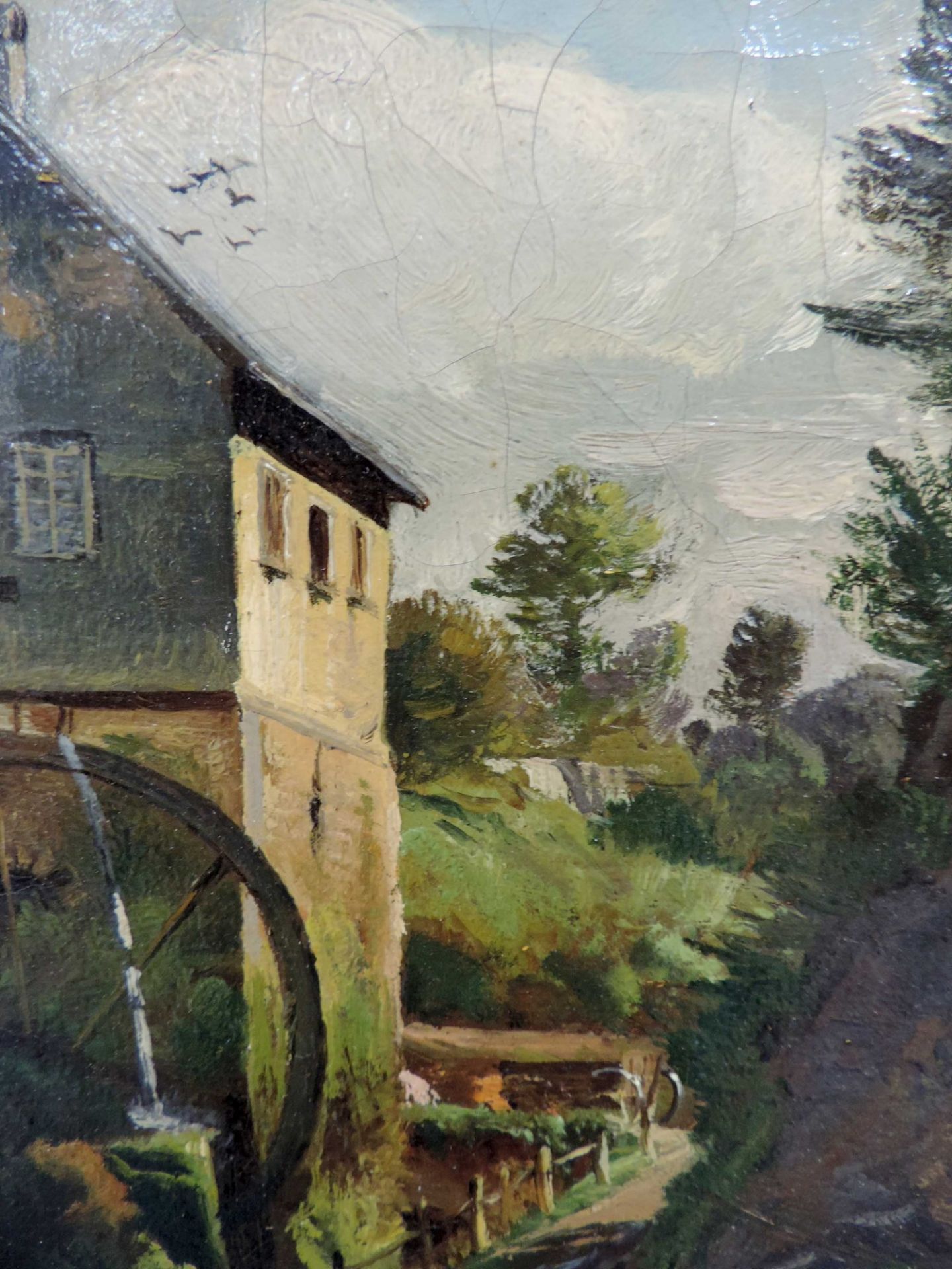 Wilhelm JETT (1846 -?). Mühle im Gebirge, 1883.49 cm x 42 cm. Gemälde, Öl auf Leinwand. Rechts unten - Image 2 of 6