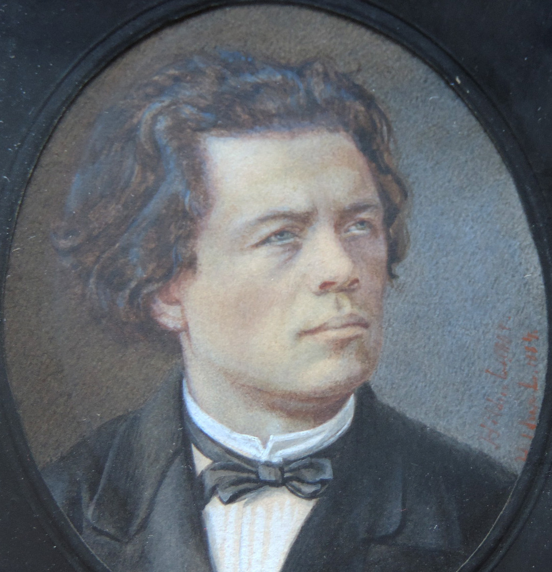 Undeutlich signiert. Portrait eines Herrn, 1884.80 mm x 68 mm die ovale Abbildung. Unter Glas - Image 2 of 3