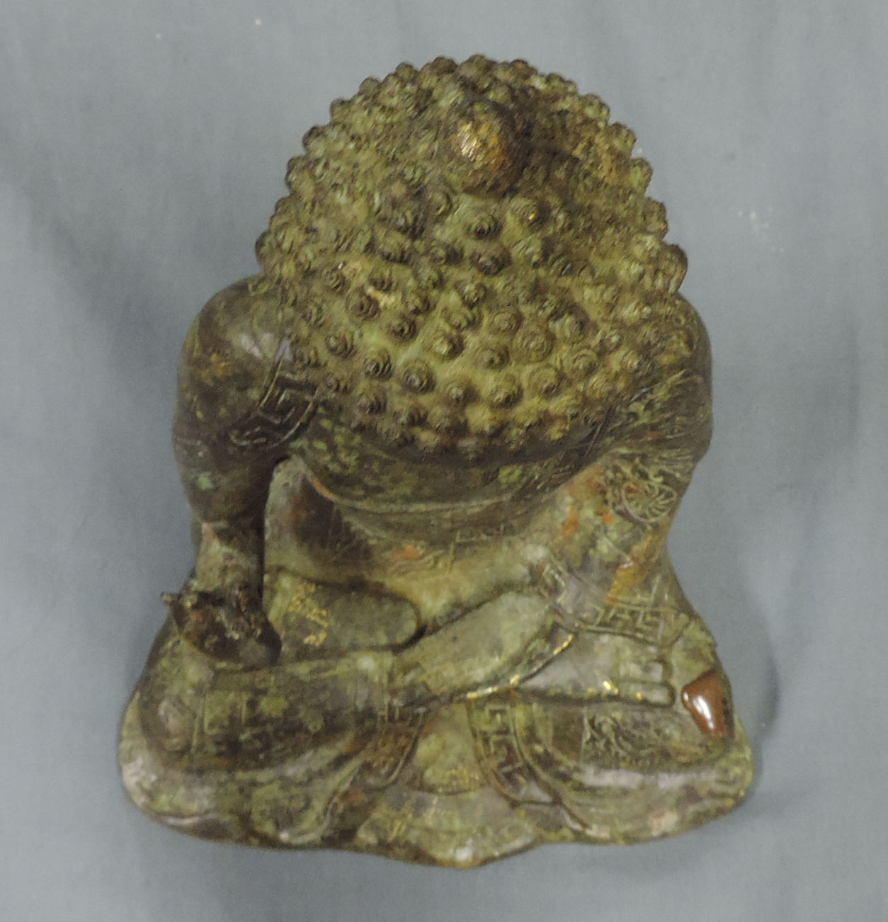 Buddha, Thailand, Bronze. Reste von goldener Farbe. Gefüllt.28 cm hoch. Gefüllt.Buddha Thailand. - Image 5 of 8