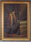 Antonin LHOTA (1812 - 1905). Memento Mori. 1852. Kardinal vor Sarkophag.95 cm x 65 cm. Gemälde, Öl
