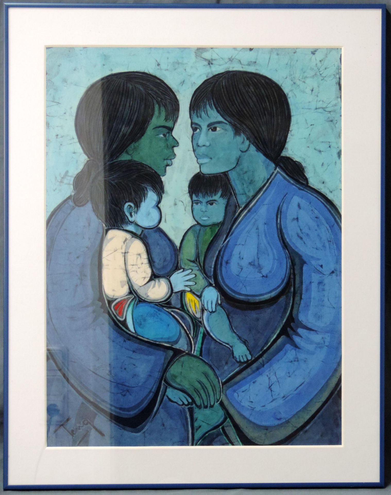 TENG Chuah Thean (1912 - 2008). Zwei Frauen mit Säuglingen.59 cm x 43 cm im Ausschnitt. Öl / Batik - Bild 8 aus 8