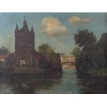 Berend Jan BROUWER (1872 - 1936). Stadttor von Zuidhavenpoort, Zierikzee, Niederlande 1928.65 cm x