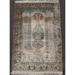 Kaschmir, Indien. Gebetsteppich.184 cm x 119 cm. Handgeknüpft, Manufakturteppich.Kashmir. India.