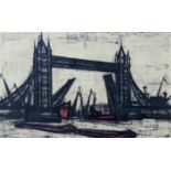 Bernard BUFFET (1928 - 1999). Le Tower Bridge à Londres (1960).47 cm x 75 cm. Lithographie. Mitte