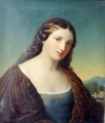Italienischer Altmeister. Schönheit in der Toskana.61 cm x 51,5 cm. Gemälde, Öl auf Leinwand.Italian