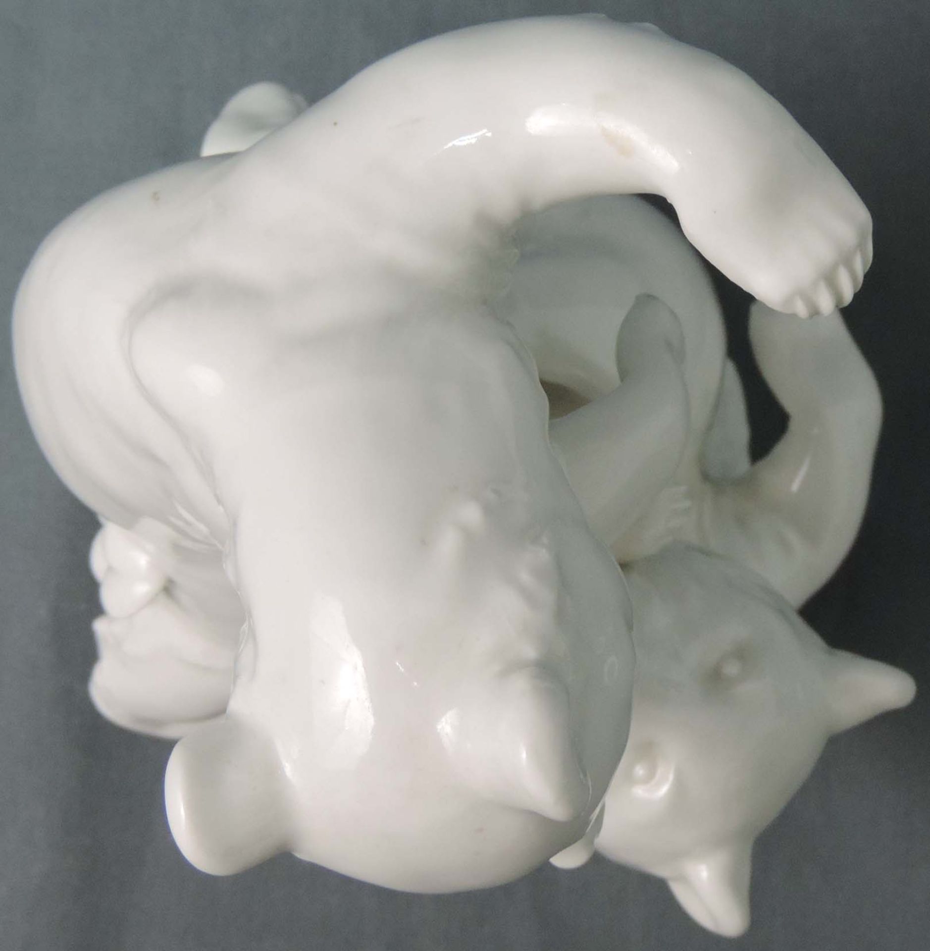 Meissen Porzellan Figur, Bärenpaar.19 cm hoch. Unterglasurblaue Schwertermarke, 1. Wahl.Meissen - Bild 5 aus 9