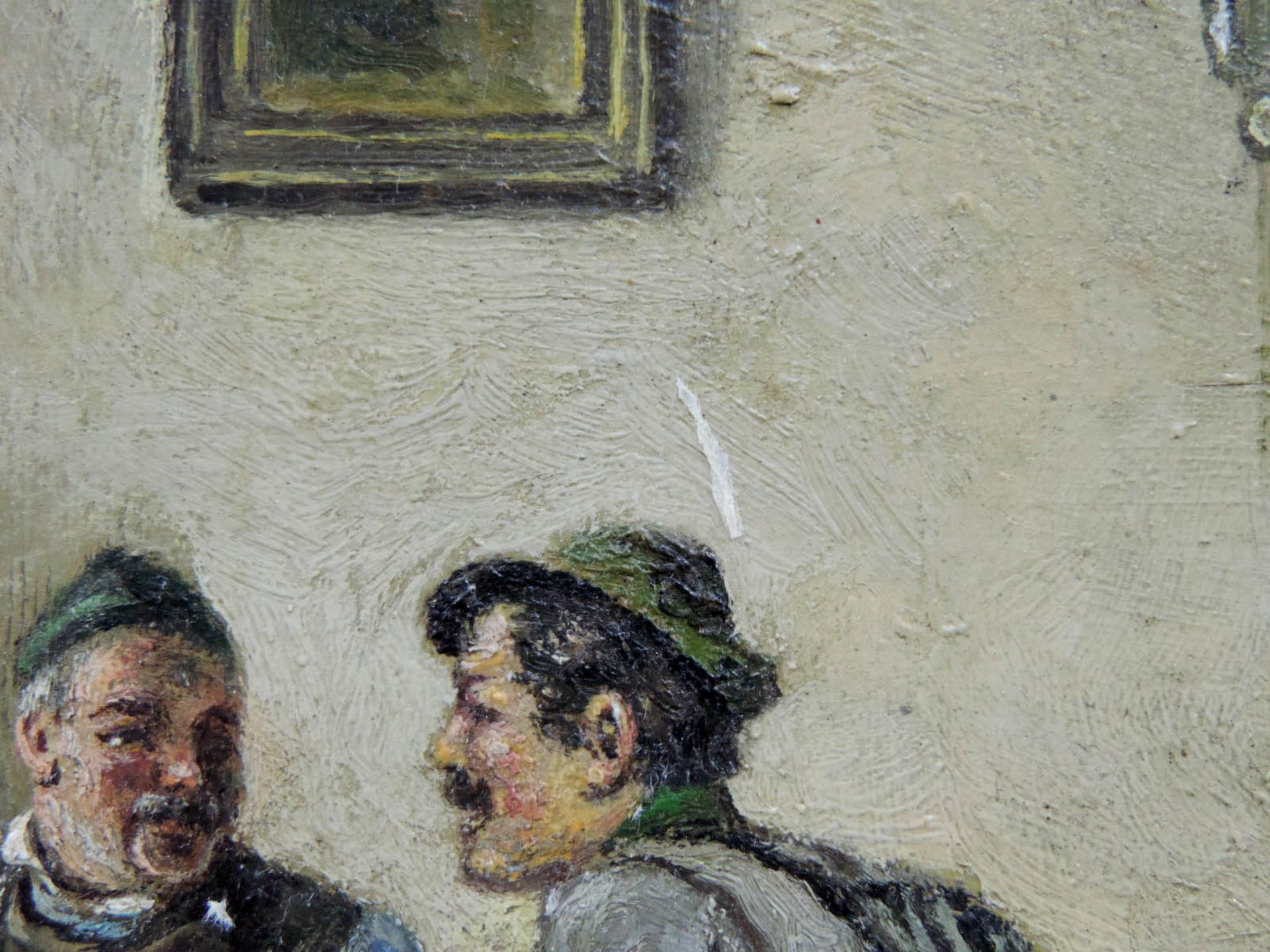 Alois REICHL (1864 - ?). Gasthofszene mit Pfeife rauchenden Männern.40 cm x 30,5 cm. Gemälde, wohl - Bild 5 aus 7