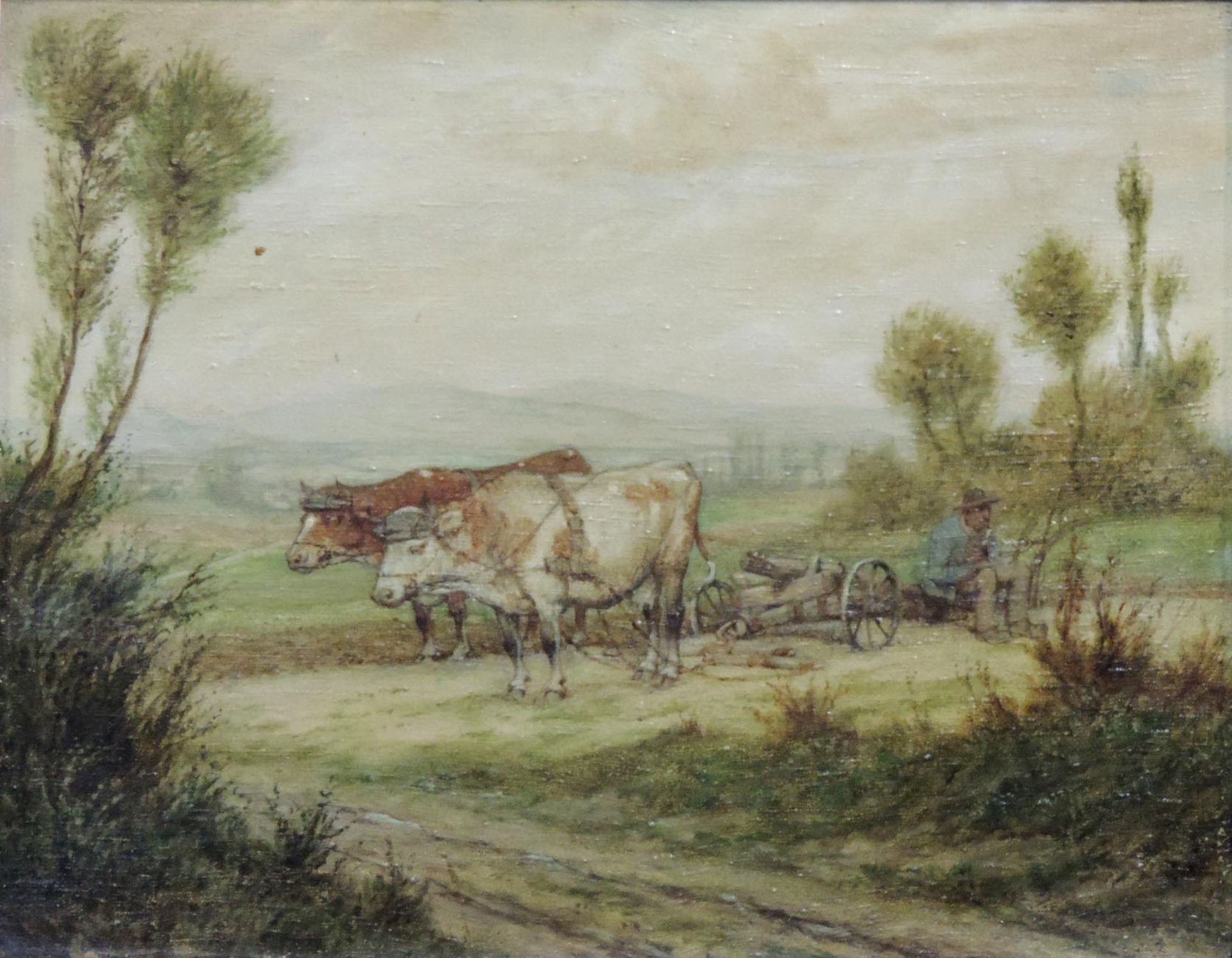 Karl LUCKHARDT (1886 - 1970). 2 Gemälde. Pferde im Stall. Ochsen vor dem Pflug.Je 34,5 cm x 44,5 cm. - Bild 6 aus 10