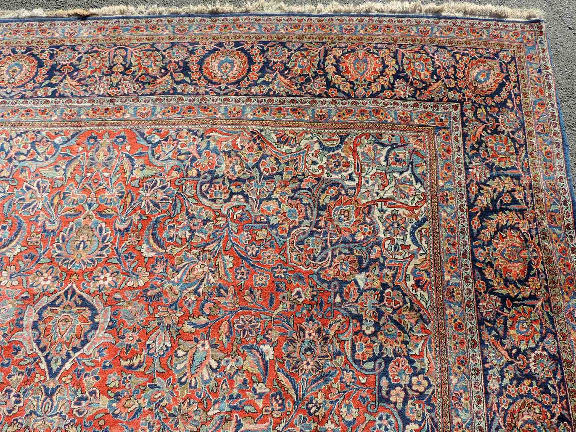 Keschan Teppich. Korkwolle, sehr fein. Iran, alt, um 1930. 412 cm x 288 cm. Handgeknüpft. - Bild 5 aus 9