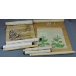 6 Rollbilder wohl China / Japan.Maße verschieden.6 scroll paintings probably China / Japan.
