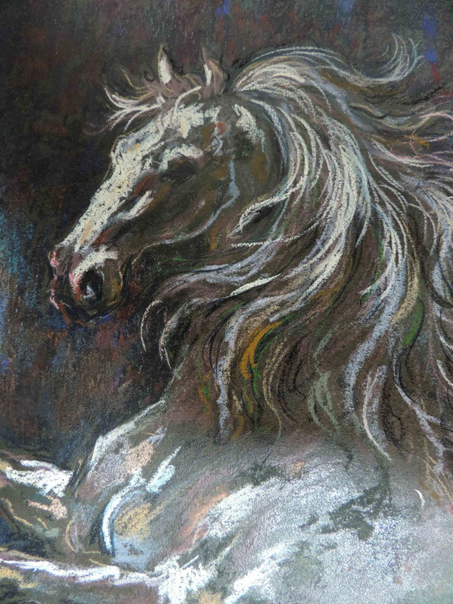 VOCI (XX). Pferd.70 cm x 55 cm. Mischtechnik mit Öl auf Papier.VOCI (XX). Horse.70 cm x 55 cm. Mixed - Bild 5 aus 6
