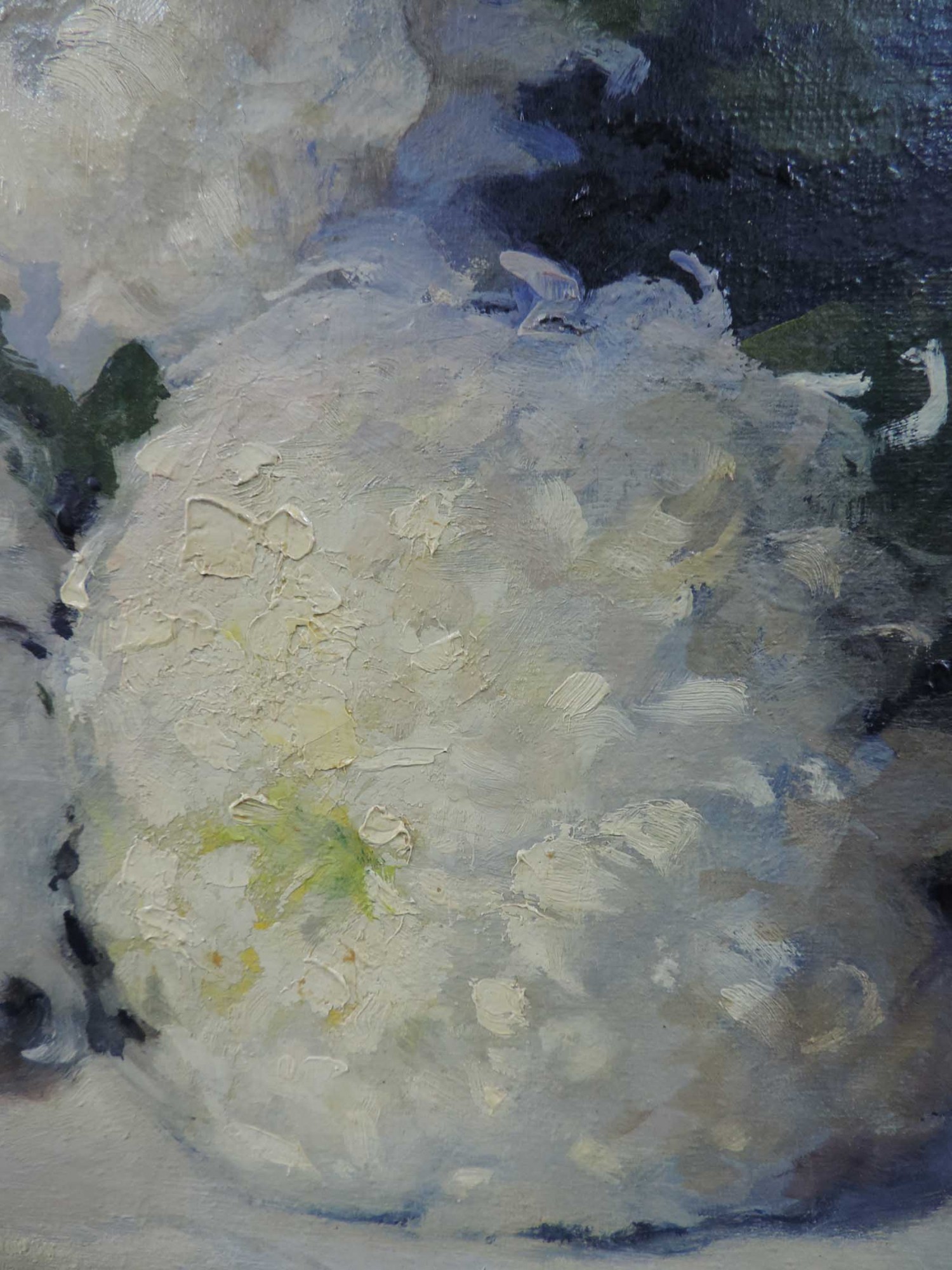 Karl MERGELL (1870 - 1944). Stillleben mit Chrysanthemen.70 cm x 100 cm. Gemälde, Öl auf Leinwand. - Image 4 of 5