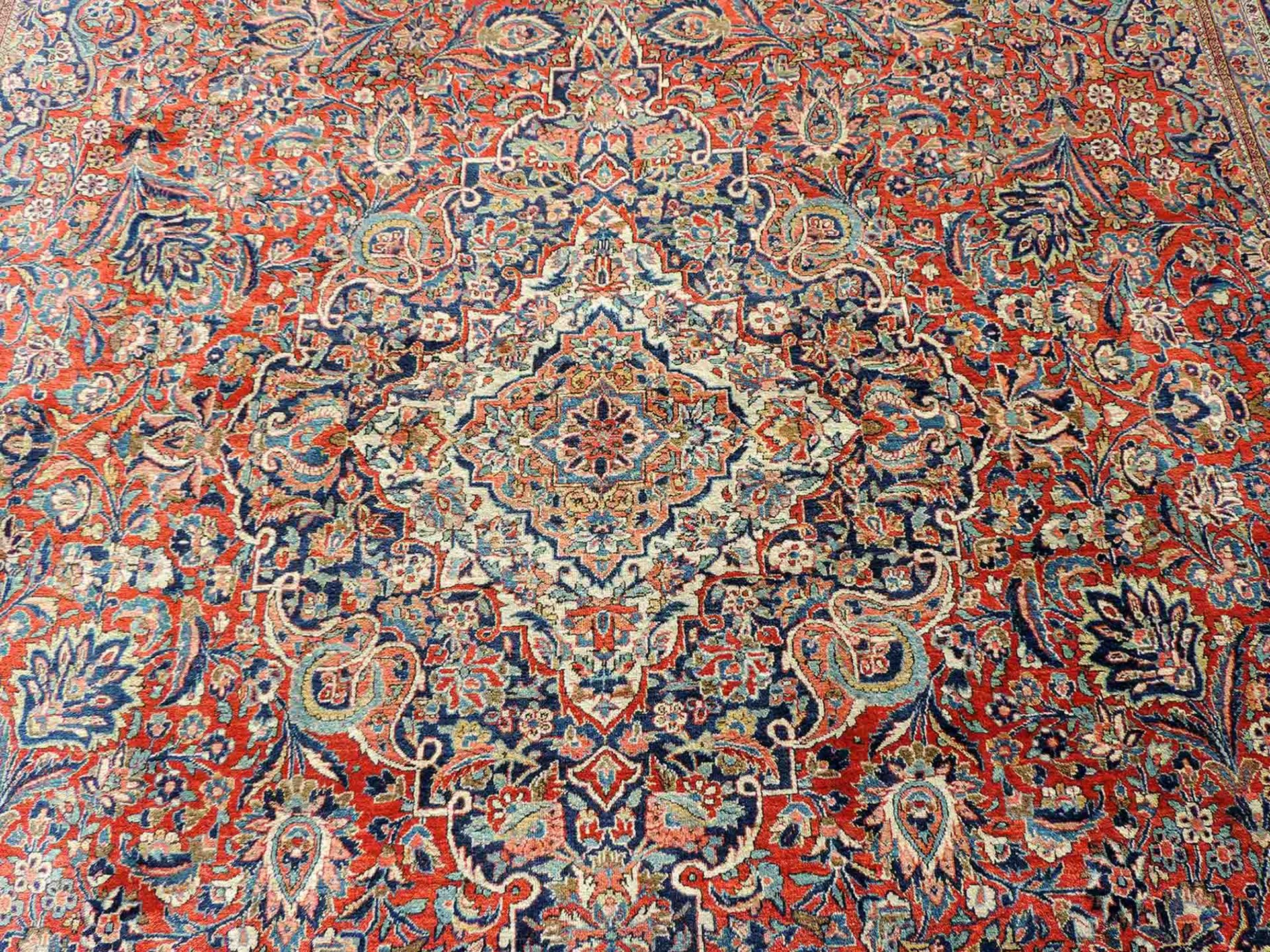 Keschan Teppich. Korkwolle, sehr fein. Iran, alt, um 1930. 412 cm x 288 cm. Handgeknüpft. - Bild 4 aus 9