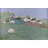 Kalust MOVSESJAN (*1951). Landschaft, 1993.65 cm x 97 cm. Gemälde, Öl auf Leinwand. Datiert und