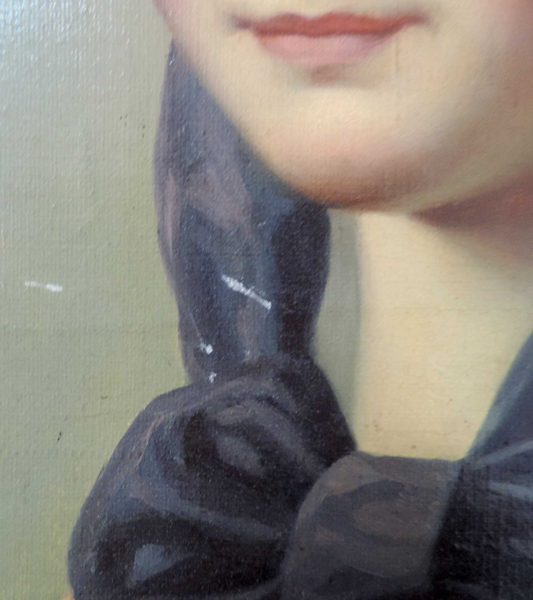 Undeutlich signiert (XIX). Biedermeier. Junge Frau mit Sichel.88 cm x 69 cm. Gemälde, Öl auf - Image 7 of 9