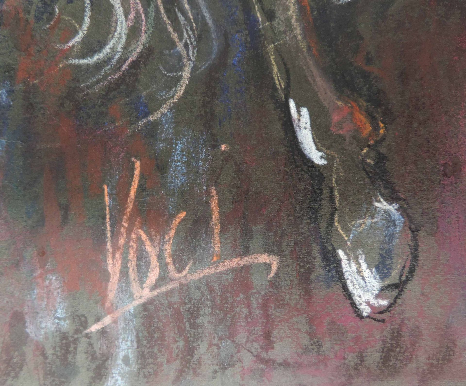 VOCI (XX). Pferd.70 cm x 55 cm. Mischtechnik mit Öl auf Papier.VOCI (XX). Horse.70 cm x 55 cm. Mixed - Bild 4 aus 6