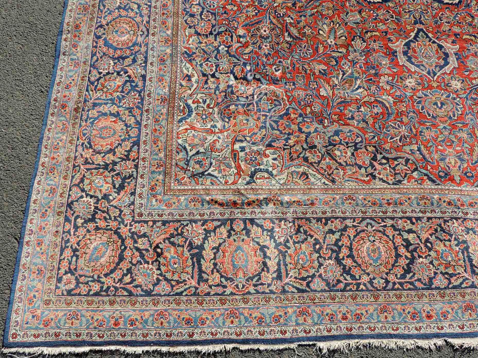 Keschan Teppich. Korkwolle, sehr fein. Iran, alt, um 1930. 412 cm x 288 cm. Handgeknüpft. - Bild 2 aus 9