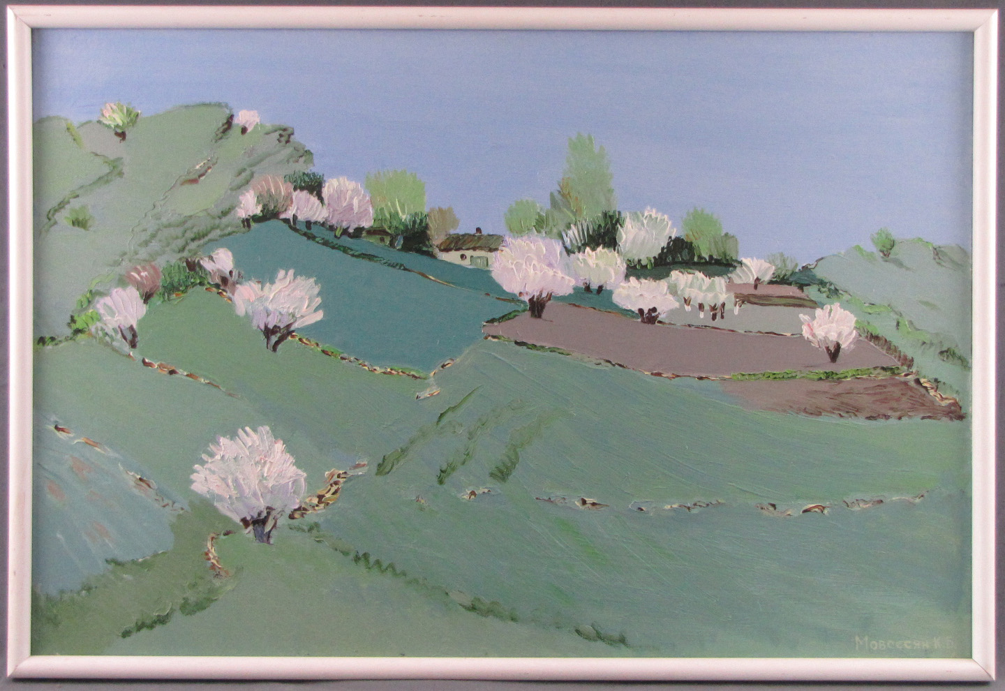 Kalust MOVSESJAN (*1951). Landschaft, 1993.65 cm x 97 cm. Gemälde, Öl auf Leinwand. Datiert und - Image 2 of 8