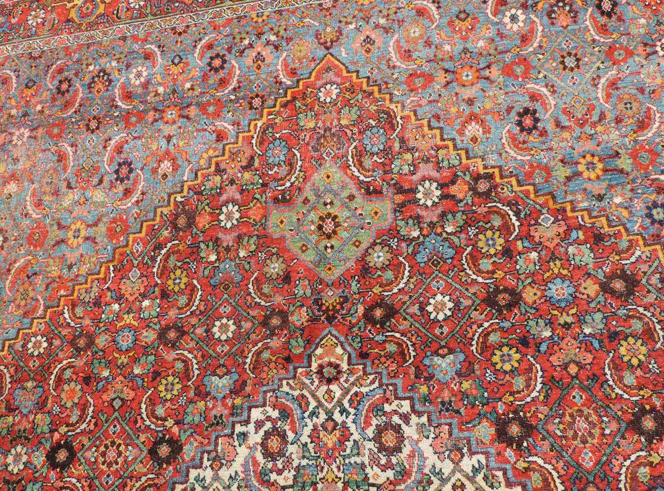 Bidjar Triculum Teppich. Iran. Antik, um 1890. 614 cm x 405 cm. Handgeknüpft in Persien. Wolle auf - Image 9 of 12