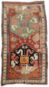 Shah - Savan Drachenteppich, Kaukasus. Antik, 1. Hälfte 19. Jahrhundert. 228 cm x 124 cm.