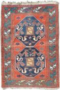 Chondoresk, Wolkenband- Kasak Teppich. Kaukasus. Alt, um 1900. 180 cm x 116 cm. Handgeknüpft.