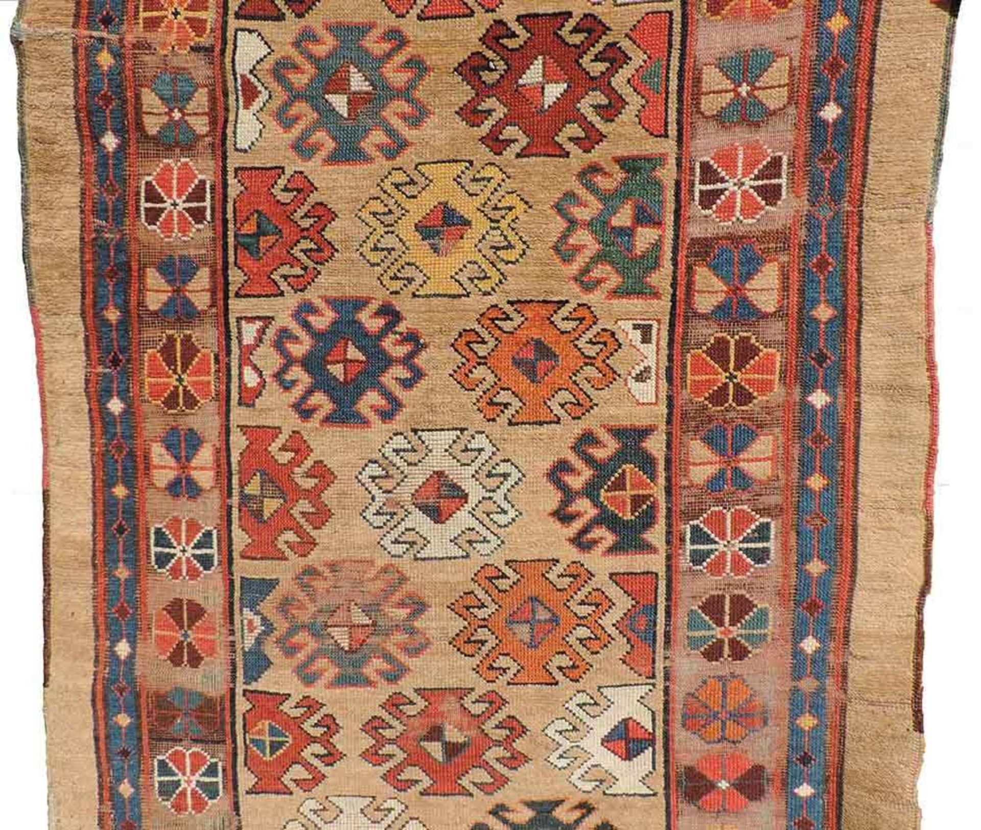 Shah - Savan Kurde, West-Iran. Antik, 1. Hälfte 19. Jahrhundert. 372 cm x 116 cm. Handgeknüpft in - Image 3 of 7