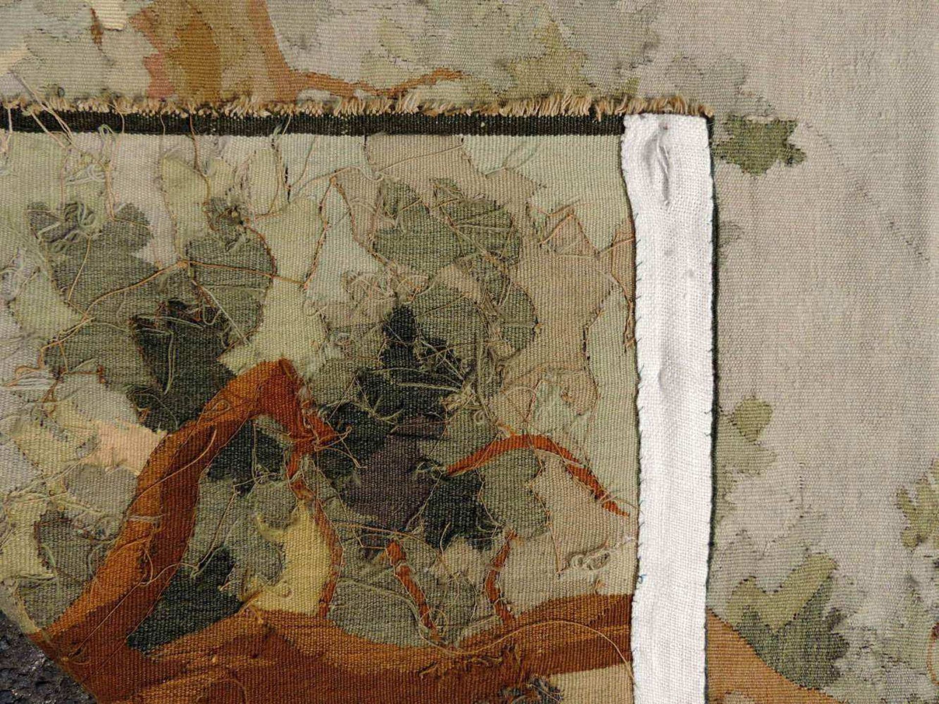 Aubusson-Tapisserie. Frankreich, antik, um 1860. 160 cm x 120 cm. Handgewebt, Wolle und Seide. - Image 9 of 9