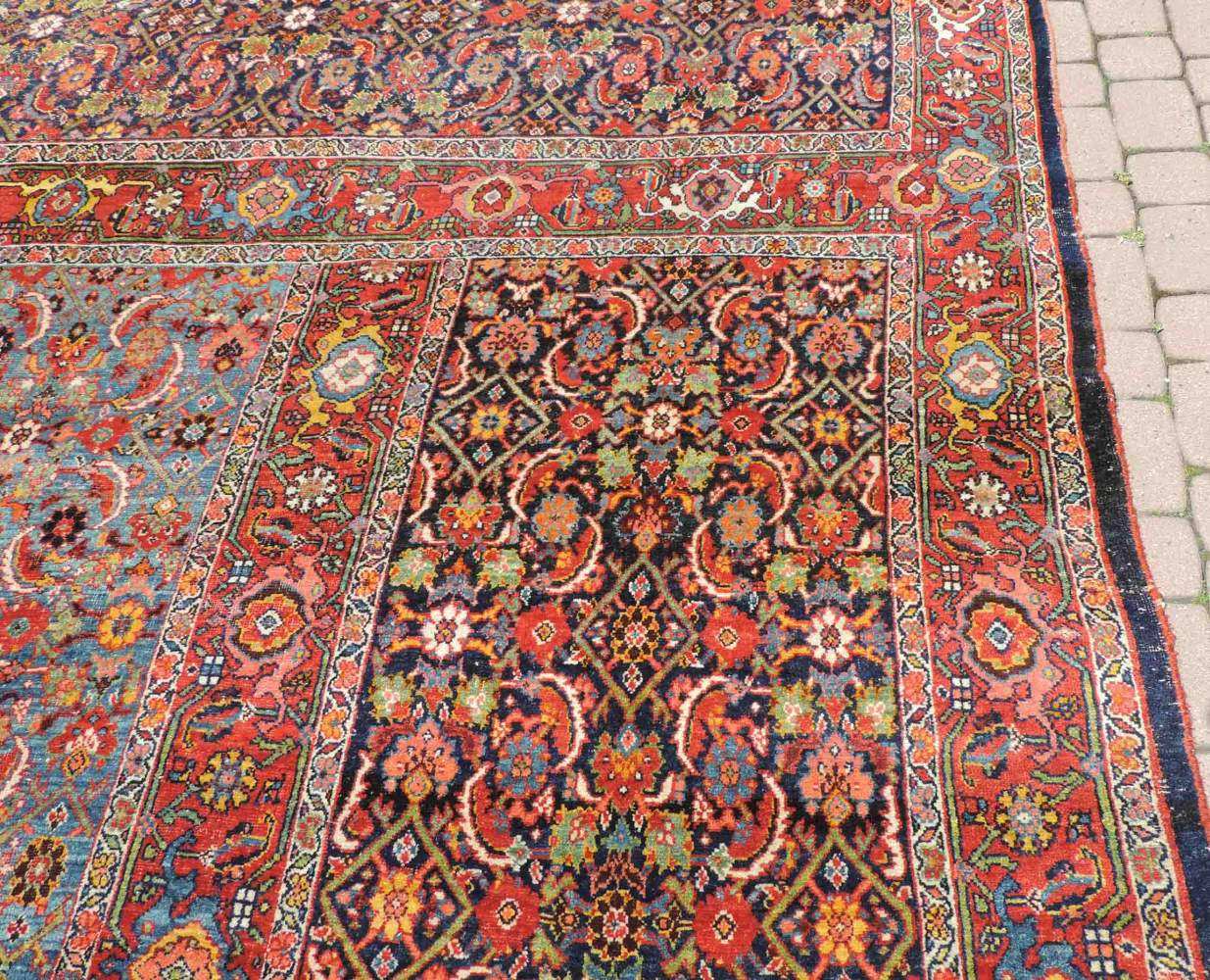 Bidjar Triculum Teppich. Iran. Antik, um 1890. 614 cm x 405 cm. Handgeknüpft in Persien. Wolle auf - Image 8 of 12