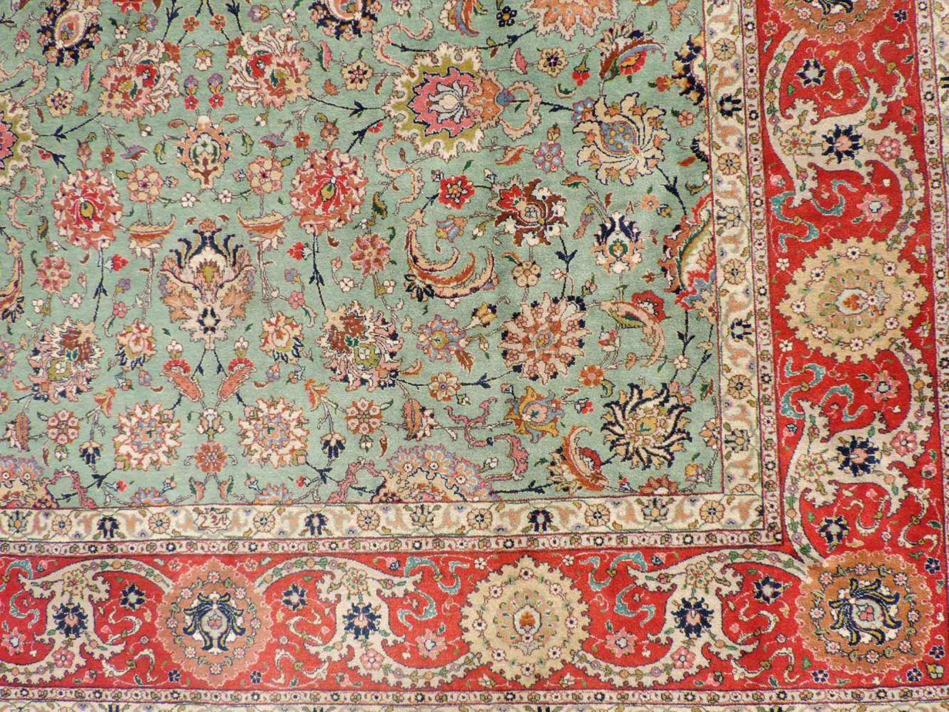 Täbriz "Shah - Abbas" Teppich. Iran. Fein. 344 cm x 251 cm. Handgeknüpft in Persien. Wolle auf - Image 3 of 13