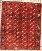 Tekke Stammesteppich. Hauptteppich aus Turkmenistan. Antik, Mitte 19. Jahrhundert. 257 cm x 214