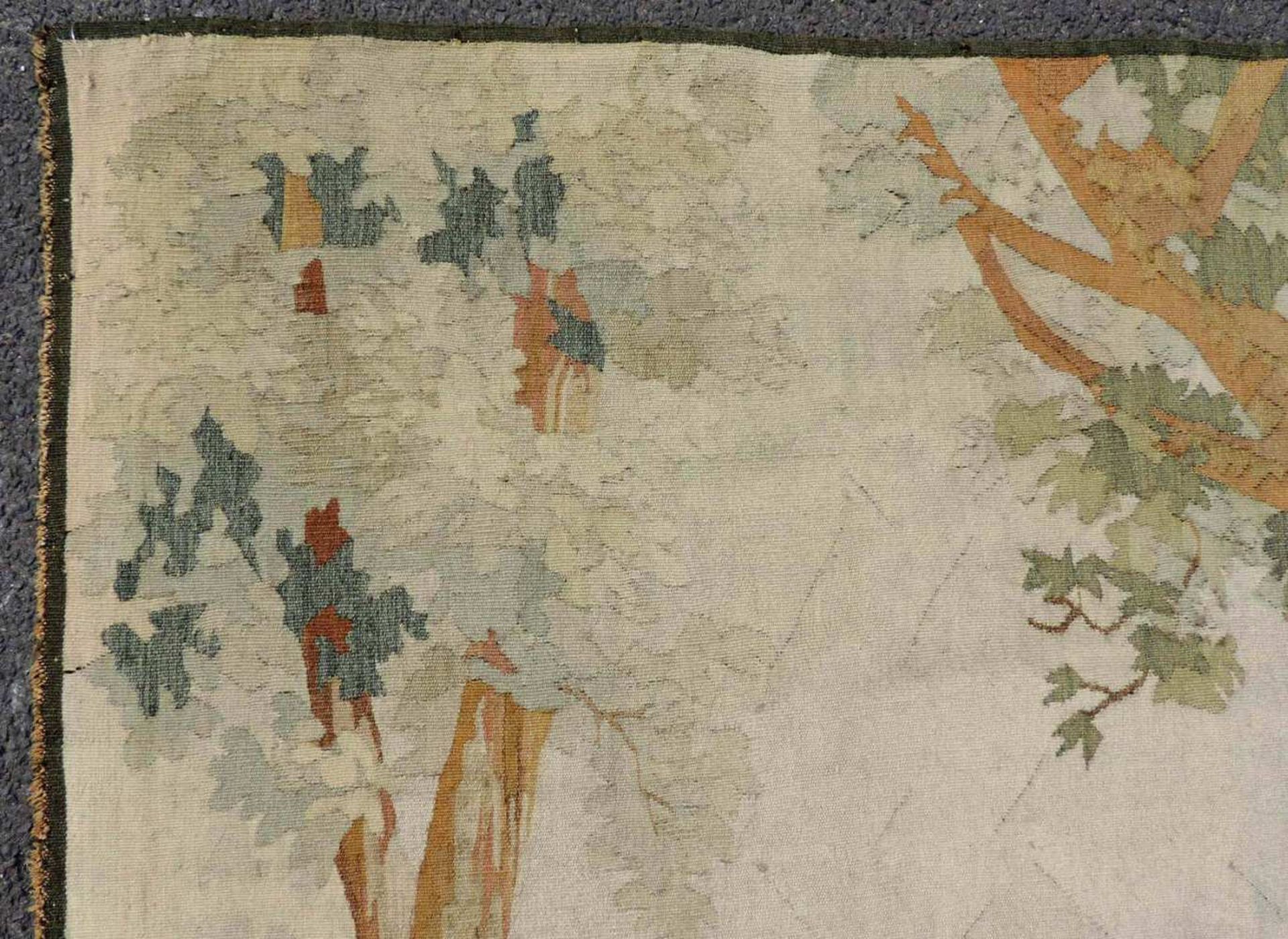Aubusson-Tapisserie. Frankreich, antik, um 1860. 160 cm x 120 cm. Handgewebt, Wolle und Seide. - Image 4 of 9