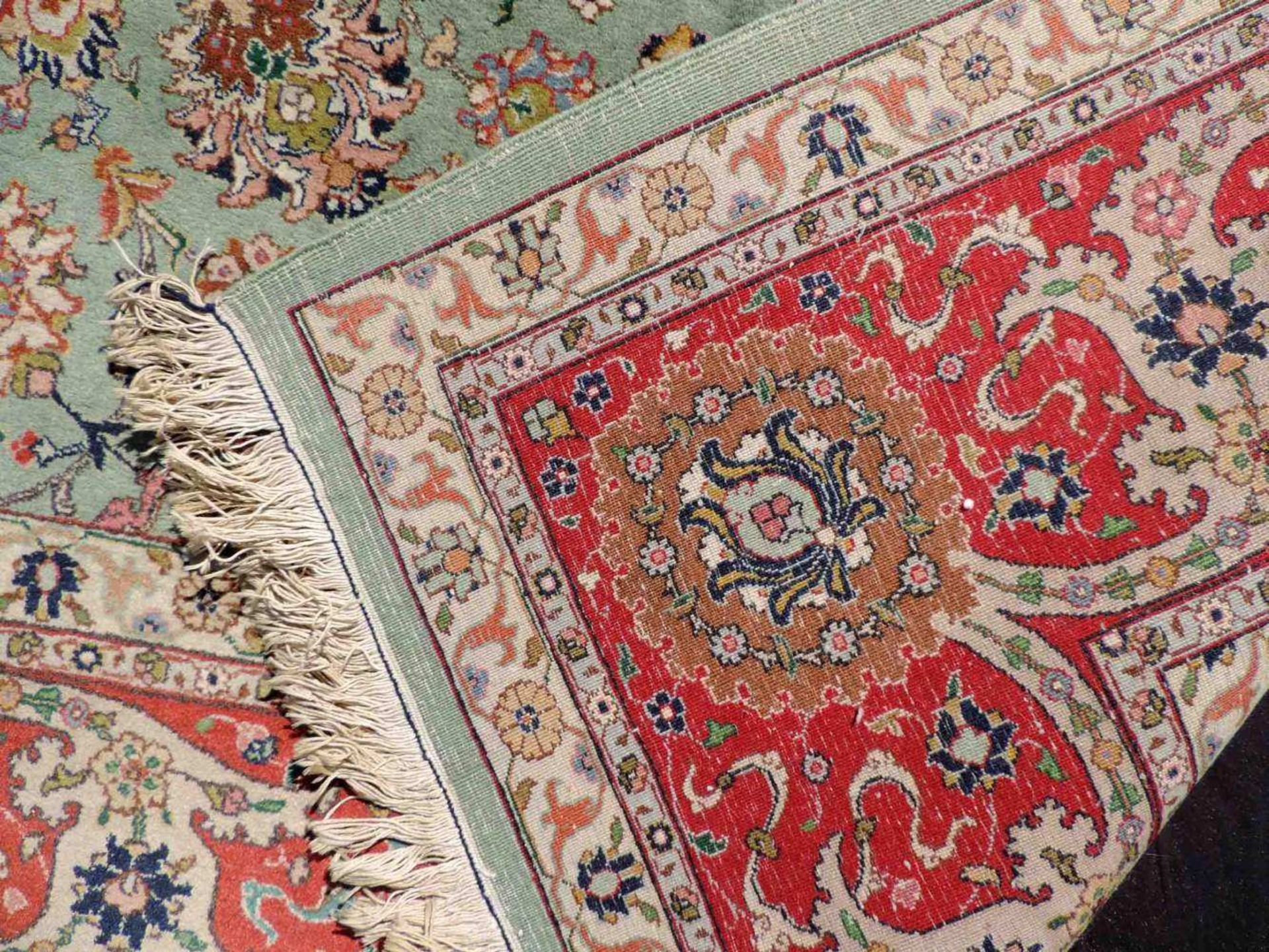 Täbriz "Shah - Abbas" Teppich. Iran. Fein. 344 cm x 251 cm. Handgeknüpft in Persien. Wolle auf - Image 4 of 13