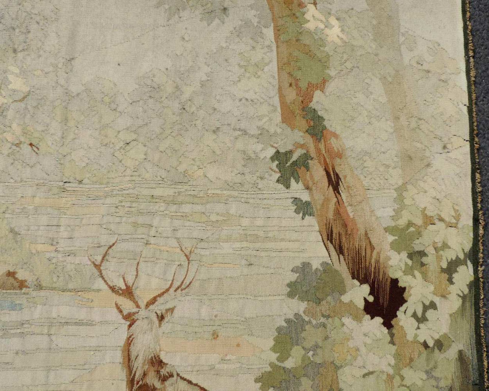 Aubusson-Tapisserie. Frankreich, antik, um 1860. 160 cm x 120 cm. Handgewebt, Wolle und Seide. - Image 6 of 9