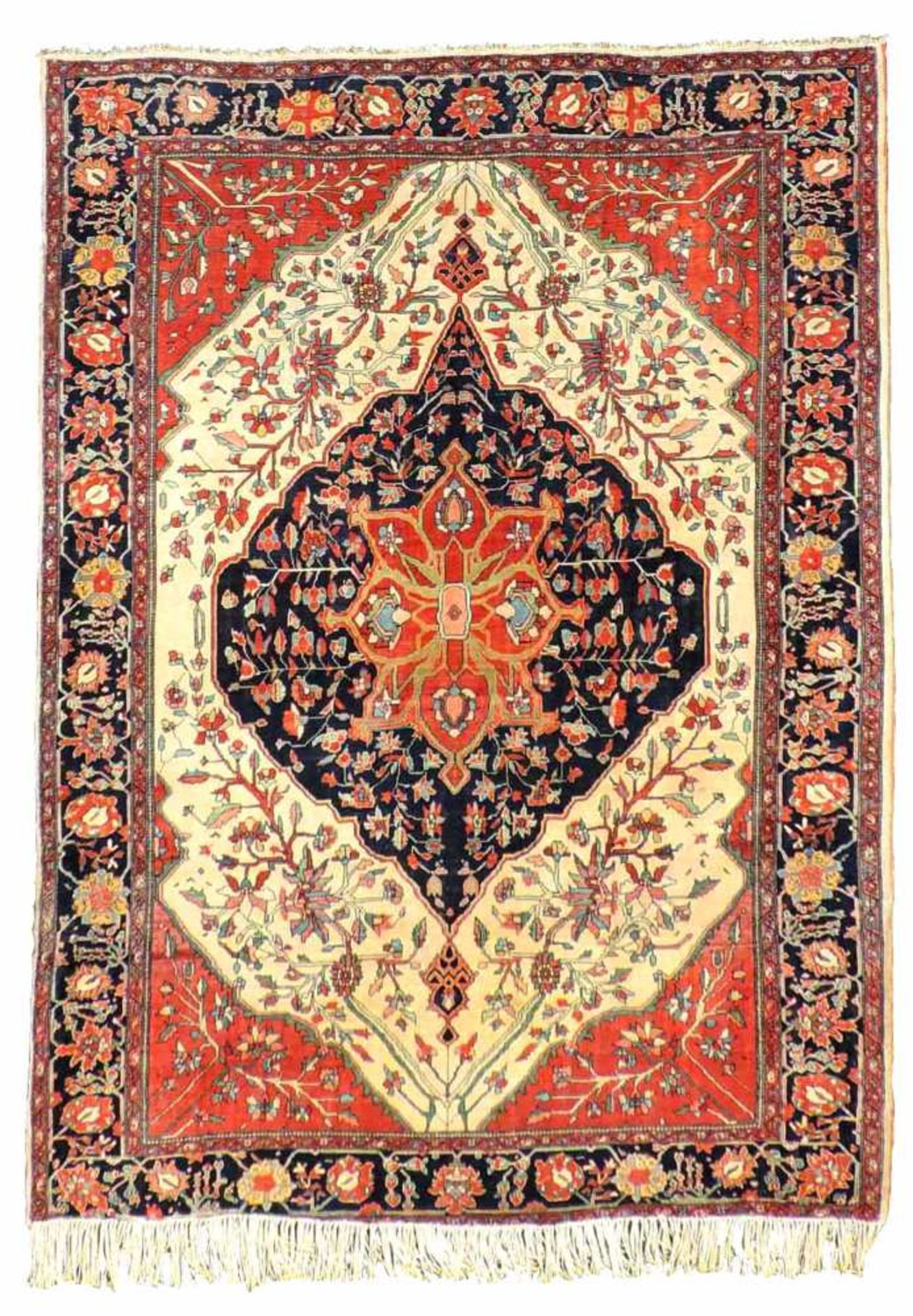 Saruk Ferraghan. Iran. Antik, Mitte 19. Jahrhundert. 190 cm x 135 cm. Teppich, handgeknüpft in