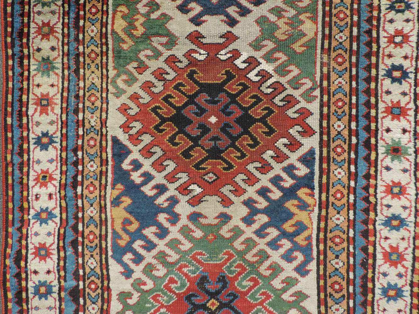 Bordjalou Kasak, Karabagh, Kaukasus. Antik, um 1870. 242 cm x 110 cm. Dorfteppich. Handgeknüpft. - Image 12 of 13