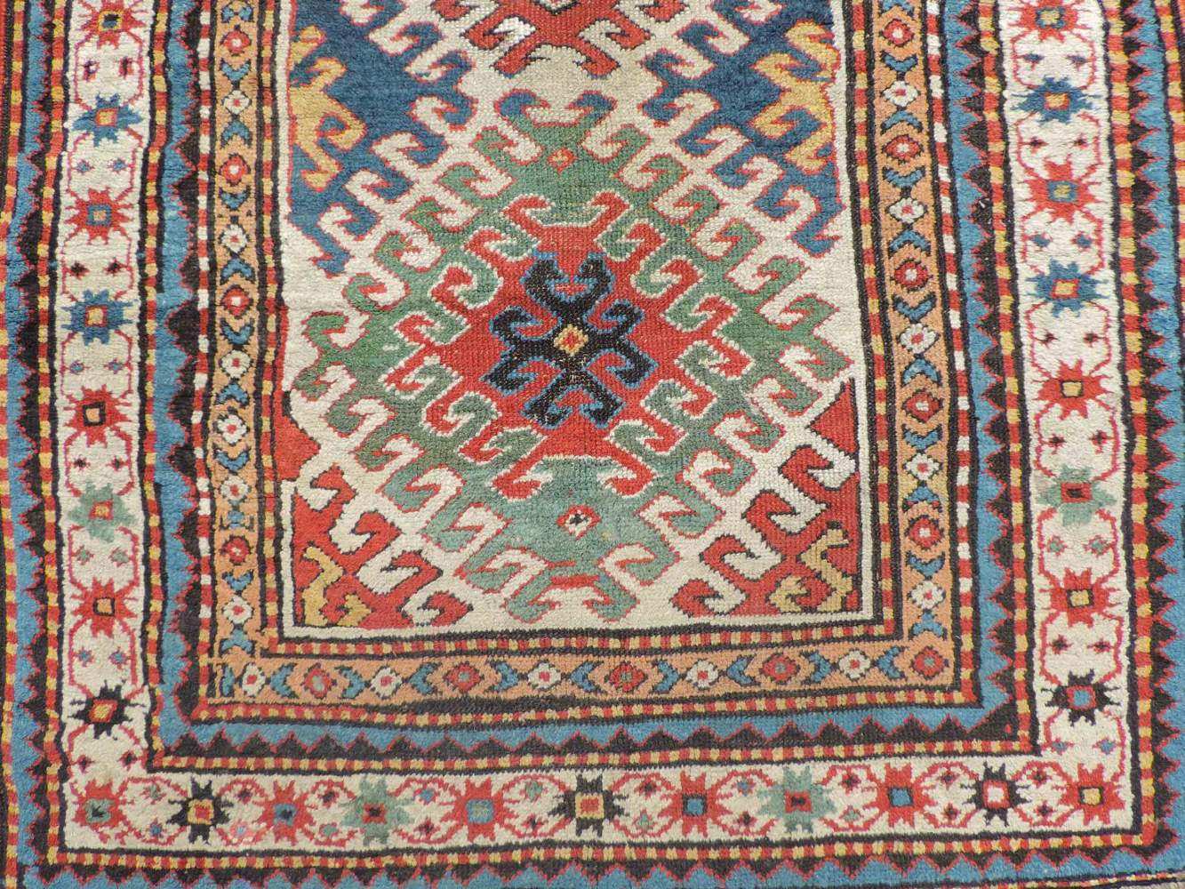Bordjalou Kasak, Karabagh, Kaukasus. Antik, um 1870. 242 cm x 110 cm. Dorfteppich. Handgeknüpft. - Image 13 of 13