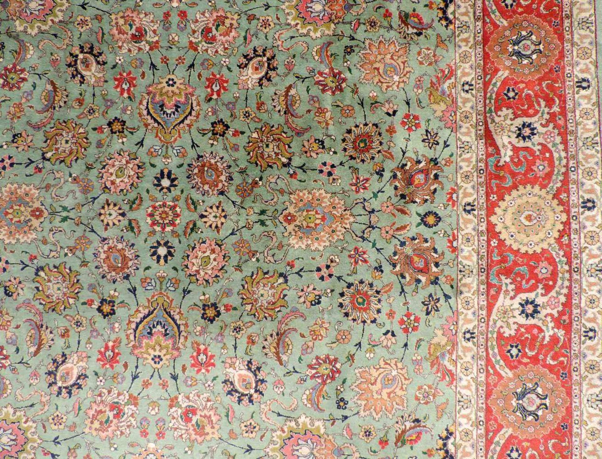 Täbriz "Shah - Abbas" Teppich. Iran. Fein. 344 cm x 251 cm. Handgeknüpft in Persien. Wolle auf - Image 13 of 13