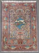 Keschan Manufakturteppich. Iran. Alt, um 1940. 204 cm x 135 cm. Handgeknüpft in Persien. Wolle auf