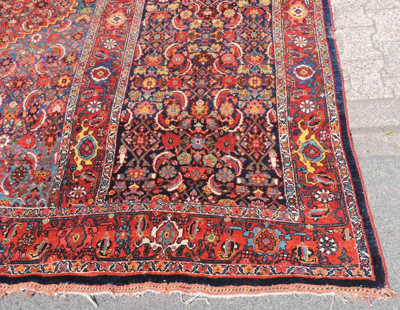 Bidjar Triculum Teppich. Iran. Antik, um 1890. 614 cm x 405 cm. Handgeknüpft in Persien. Wolle auf - Image 11 of 12