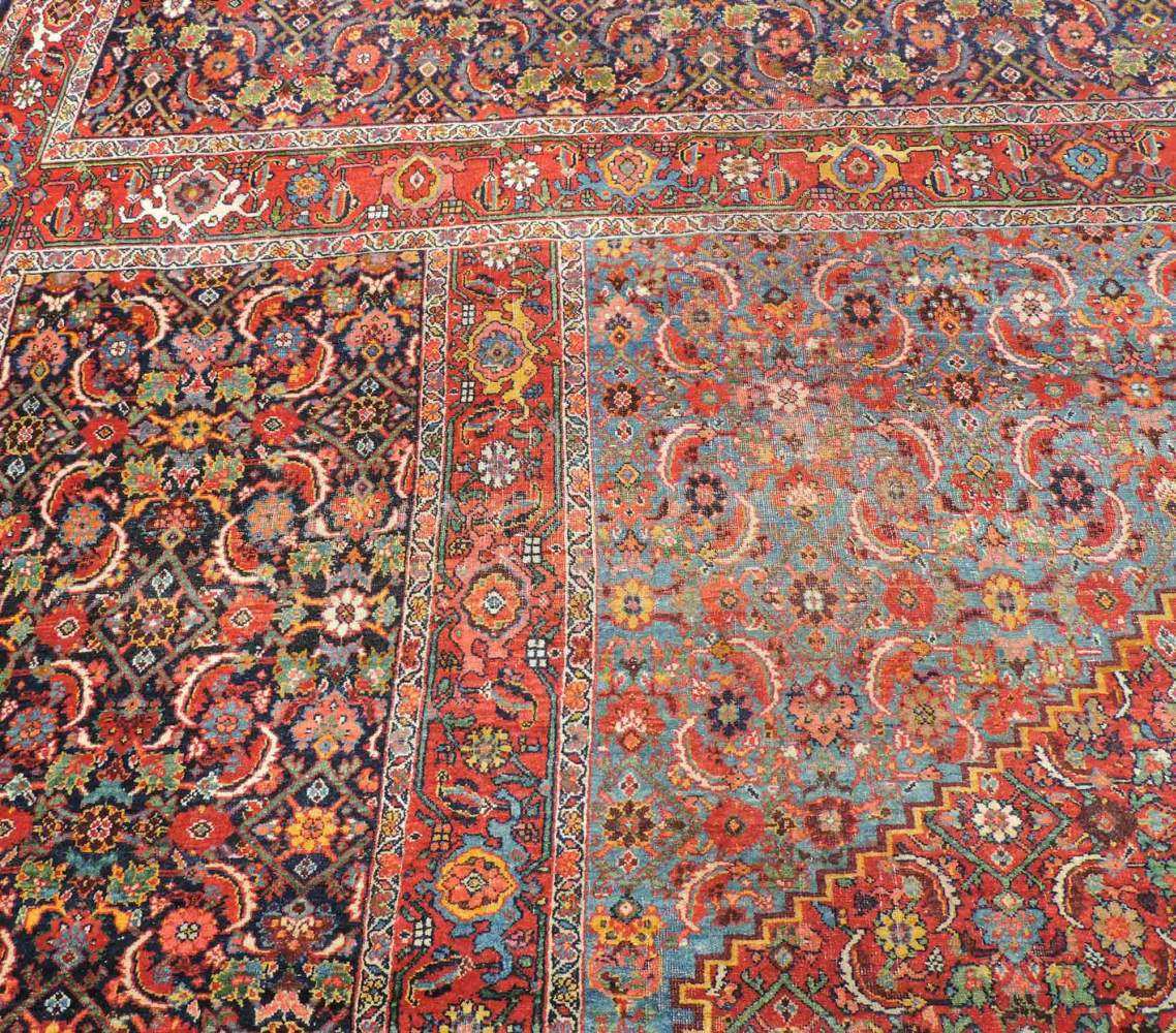 Bidjar Triculum Teppich. Iran. Antik, um 1890. 614 cm x 405 cm. Handgeknüpft in Persien. Wolle auf - Image 10 of 12
