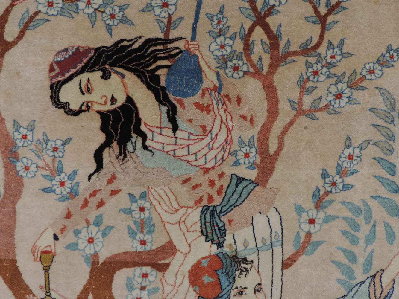 Nain Bildteppich, Iran. Selten fein. 170 cm x 112 cm. Handgeknüpft in Persien. Wolle auf - Image 3 of 6