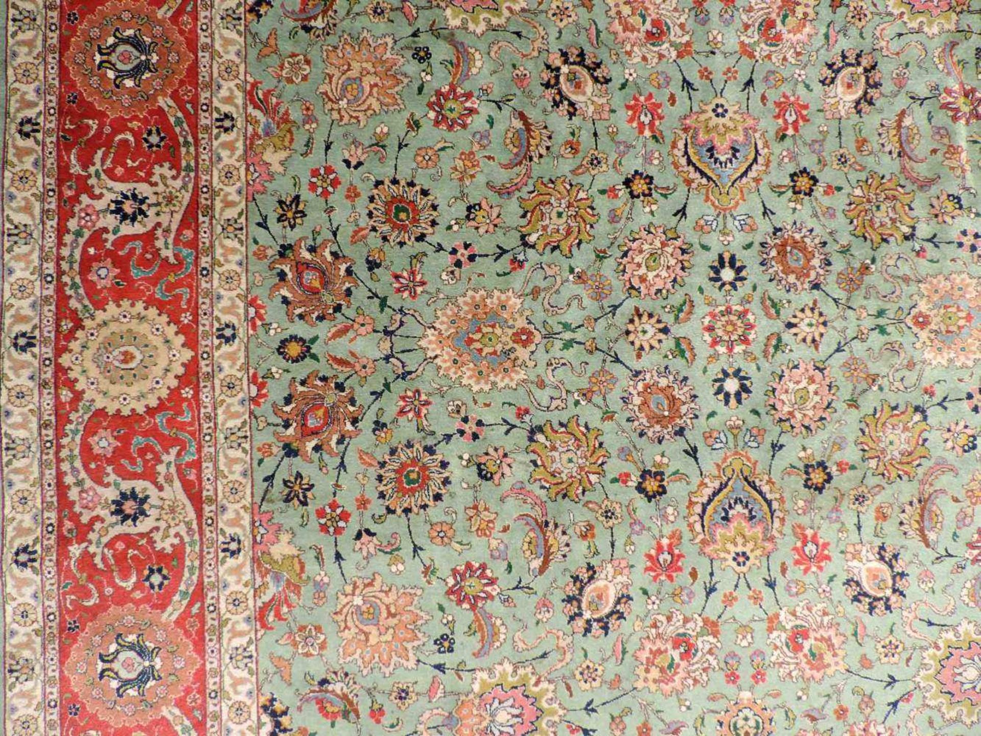 Täbriz "Shah - Abbas" Teppich. Iran. Fein. 344 cm x 251 cm. Handgeknüpft in Persien. Wolle auf - Image 12 of 13