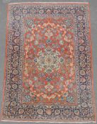 Isfahan. Feiner Manufakturteppich, Iran. Alt, um 1950. 215 cm x 152 cm. Handgeknüpft in Persien.