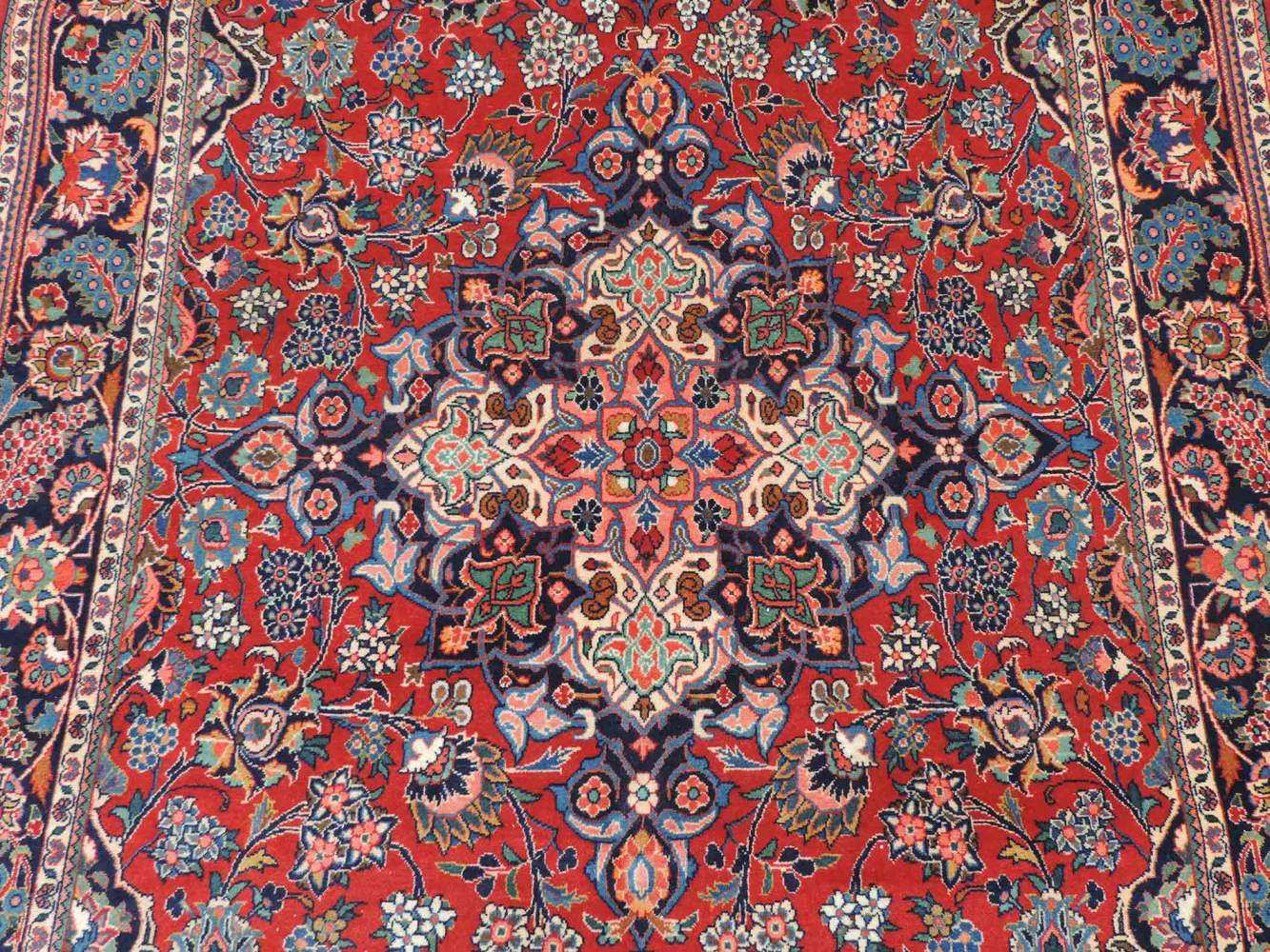 Keschan Manufakturteppich, Iran. Alt, um 1940. 228 cm x 129 cm. Handgeknüpft in Persien. Korkwolle - Image 3 of 6