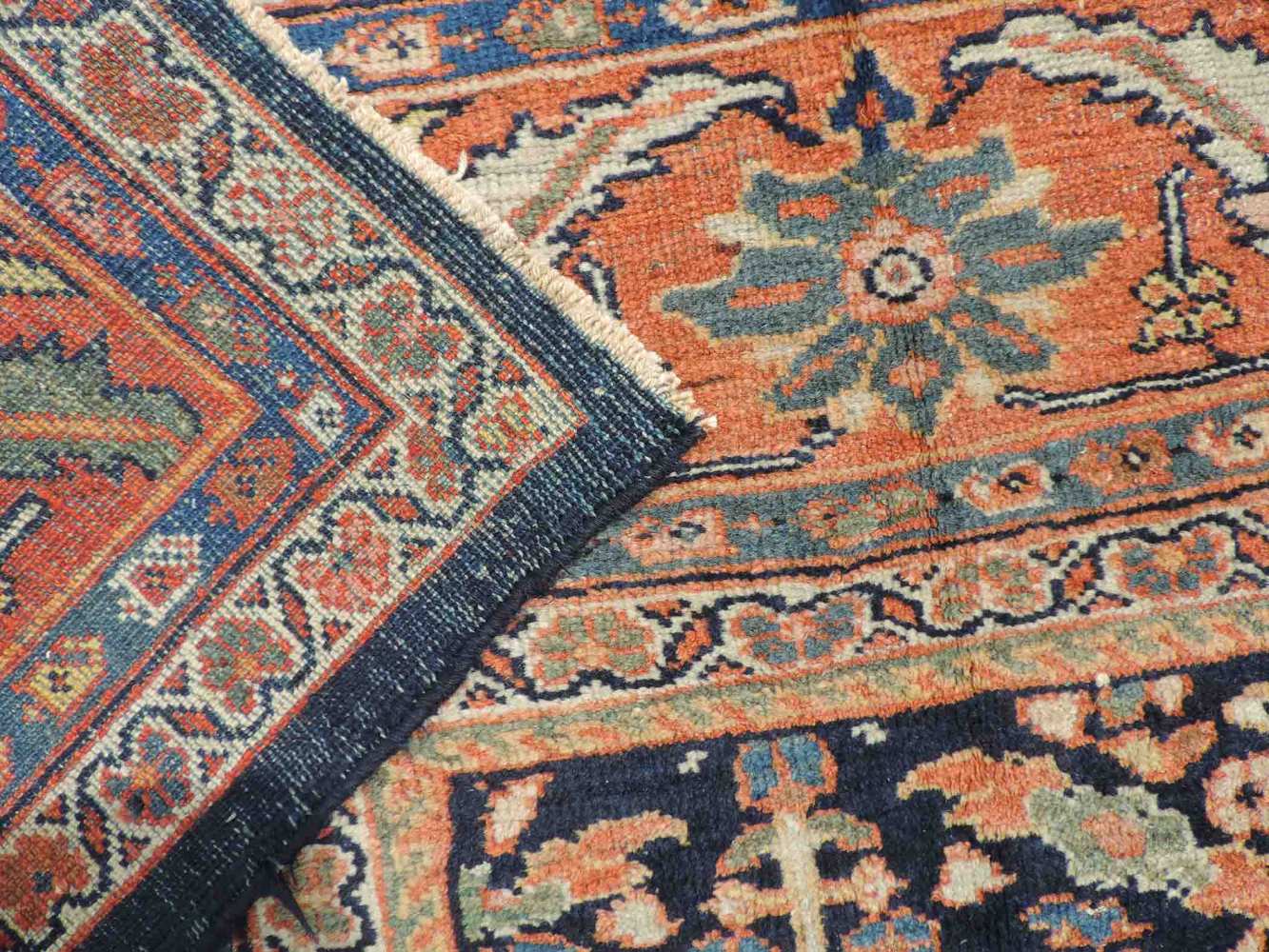 Mahal Salonteppich, Iran. Antik, um 1900. 345 cmx 275 cm. Handgeknüpft in Persien. Wolle auf - Image 8 of 8