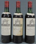 1970 Château Leoville-Las Cases 'Grand Vin de Leoville', Saint - Julien, France. 3 ganze Flaschen