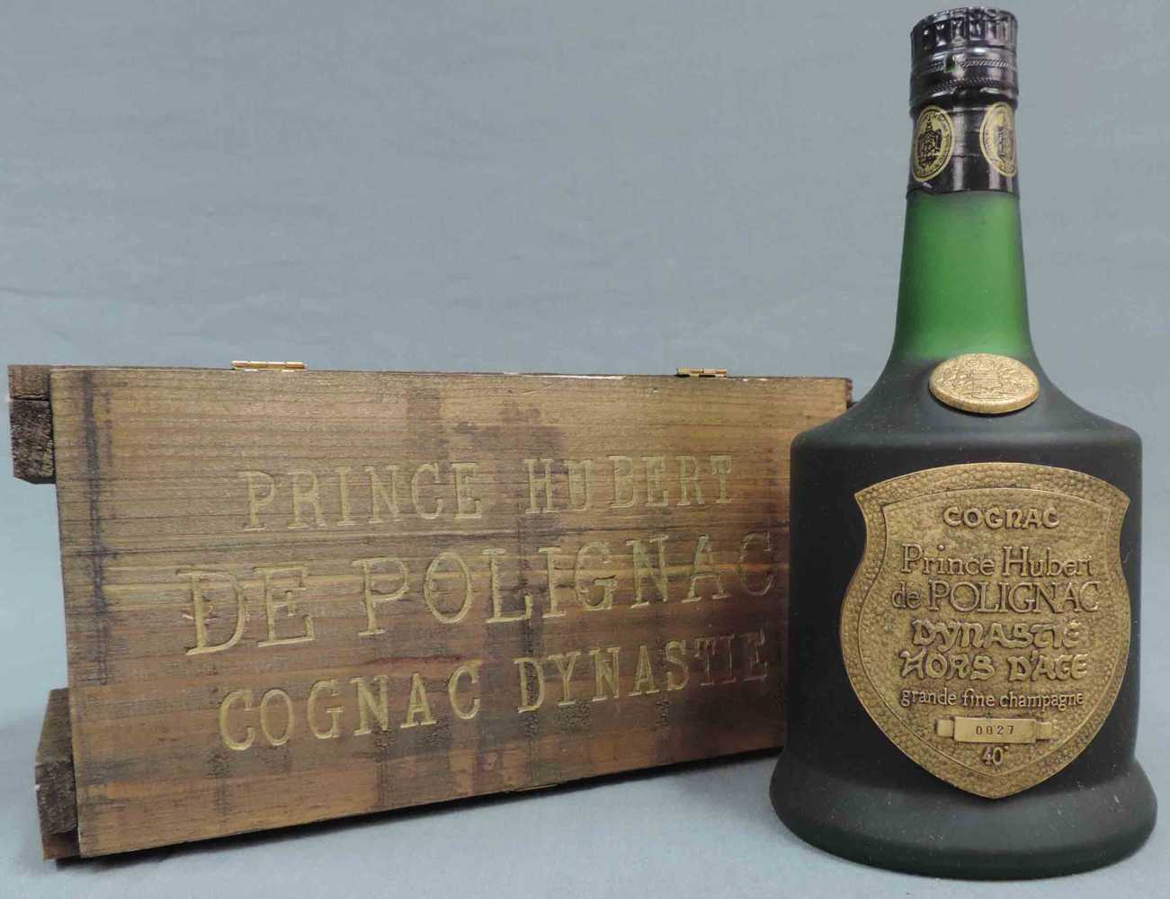 Prince Hubert de Polignac Dynastie Hors D'Age Grande Fine Champagne. 40 %. Eine ganze Flasche in