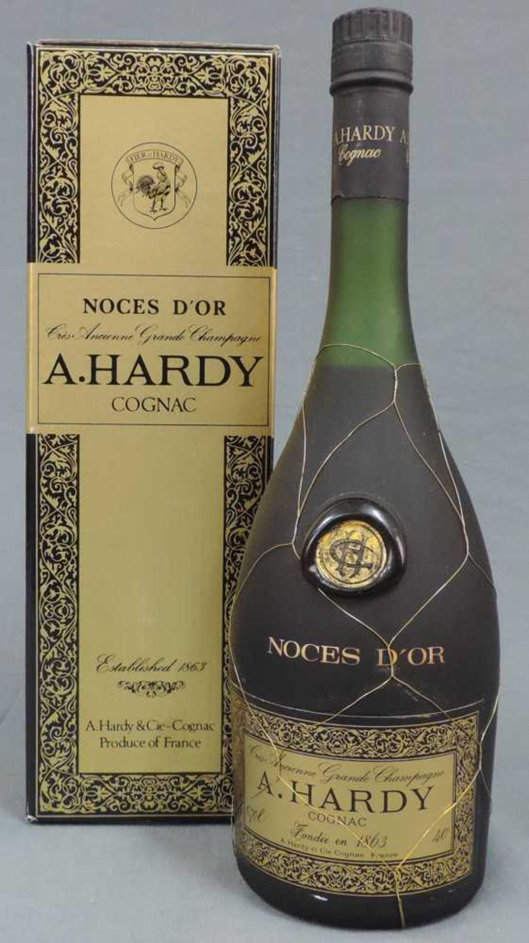Noces D´Or A. Hardy Cognac. 40% 70cl. In original Karton. Noces D´Or A. Hardy Cognac. 40% 70cl.