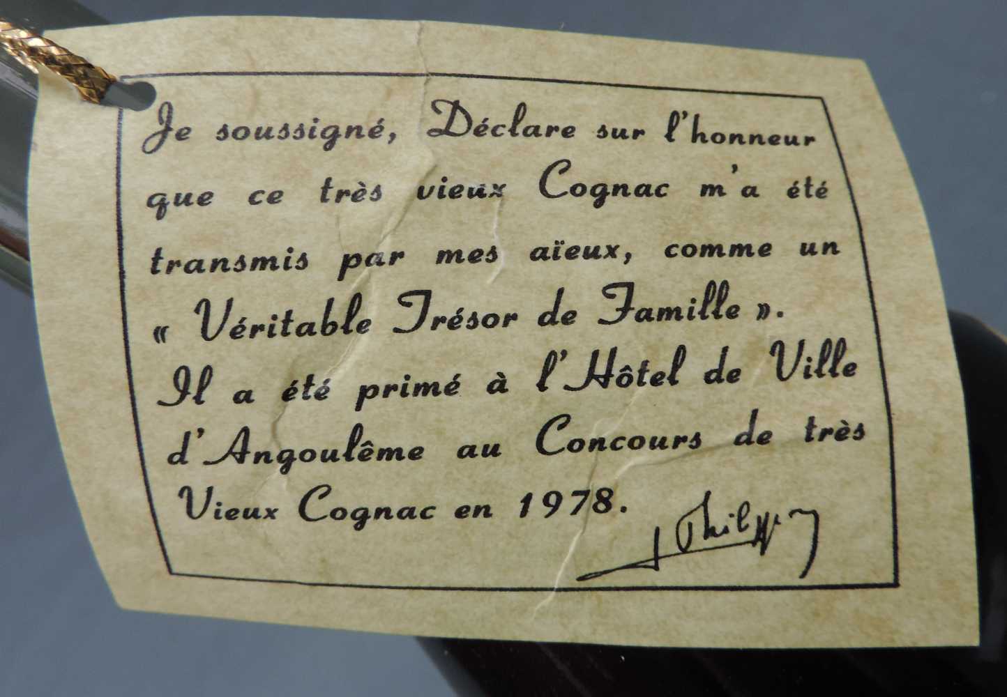 Très Vieux Cognac Jean Philippon, Heritage de mes aieux. 70cl. 44%. Très Vieux Cognac Jean - Image 3 of 6